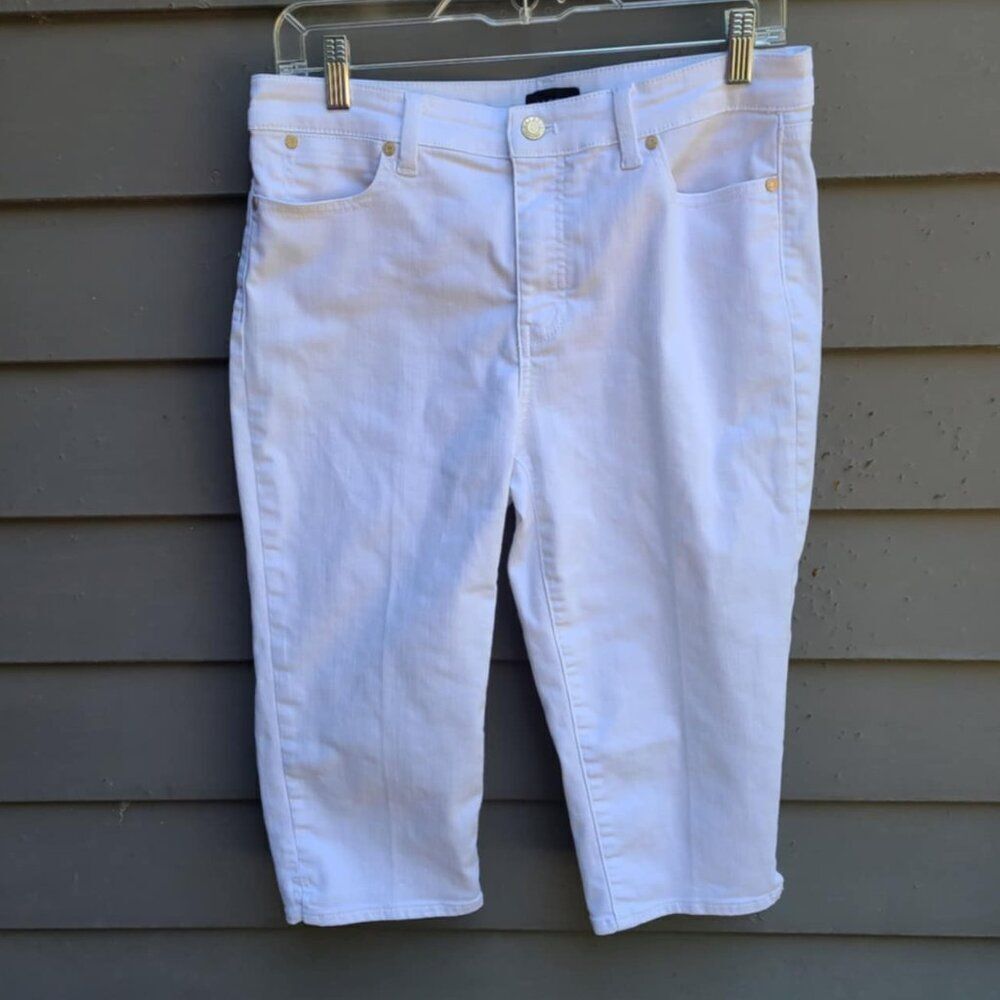 Talbots White Flawless Petal Pusher Jeans no Cuffs size 8P